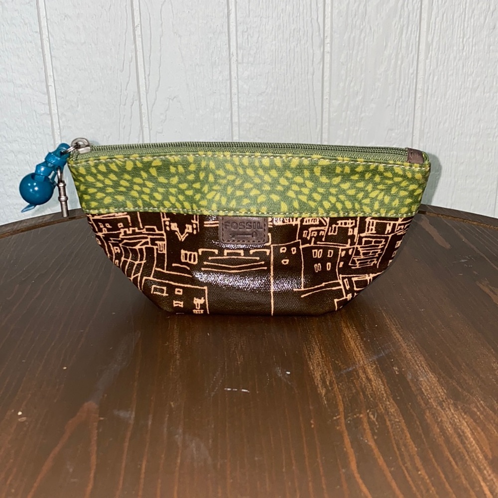 Green and Black Fossil Accessory Bag